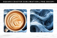 Abstract Square Coaster Design | Square Coaster PNG Product Image 1