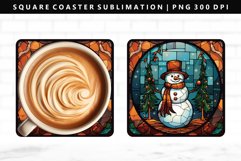 Snowman Square Coaster Design | Square Coaster PNG Product Image 1