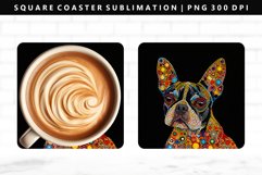 Funny Dog Square Coaster Design | Square Coaster PNG Product Image 1