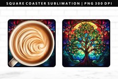 Tree Square Coaster Design | Square Coaster PNG Product Image 1