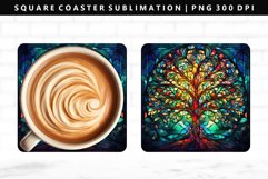 Tree Square Coaster Design | Square Coaster PNG Product Image 1