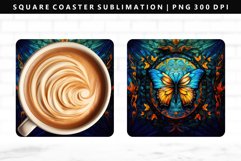 Butterfly Square Coaster Design | Square Coaster PNG Product Image 1
