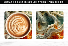 Abstract Square Coaster Design | Square Coaster PNG Product Image 1