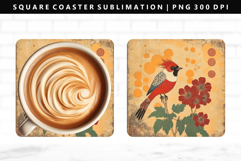 Hanafuda Square Coaster Design | Square Coaster PNG Product Image 1