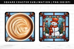 Snowman Square Coaster Design | Square Coaster PNG Product Image 1