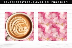 Alcohol Ink Square Coaster Design | Square Coaster PNG Product Image 1