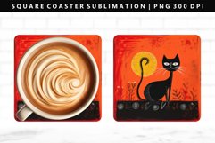 Funny Cat Square Coaster Design | Square Coaster PNG Product Image 1