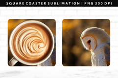 Owl Square Coaster Design | Square Coaster PNG Product Image 1
