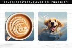 Funny Dog Square Coaster Design | Square Coaster PNG Product Image 1