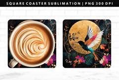 Hanafuda Square Coaster Design | Square Coaster PNG Product Image 1