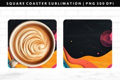 Retro Pop Art Square Coaster Design | Square Coaster PNG Product Image 1