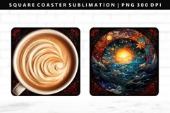 Celestial Square Coaster Design | Square Coaster PNG Product Image 1