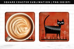 Funny Cat Square Coaster Design | Square Coaster PNG Product Image 1