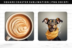 Funny Dog Square Coaster Design | Square Coaster PNG Product Image 1