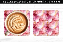 Alcohol Ink Square Coaster Design | Square Coaster PNG Product Image 1