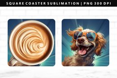 Funny Dog Square Coaster Design | Square Coaster PNG Product Image 1