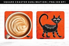 Funny Cat Square Coaster Design | Square Coaster PNG Product Image 1