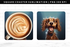 Funny Dog Square Coaster Design | Square Coaster PNG Product Image 1
