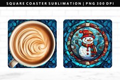 Snowman Square Coaster Design | Square Coaster PNG Product Image 1