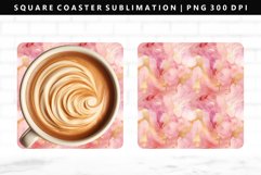 Alcohol Ink Square Coaster Design | Square Coaster PNG Product Image 1