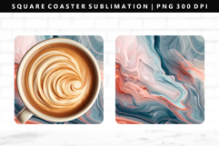 Abstract Square Coaster Design | Square Coaster PNG Product Image 1