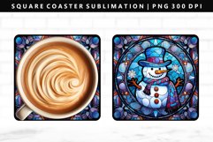 Snowman Square Coaster Design | Square Coaster PNG Product Image 1