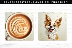 Funny Dog Square Coaster Design | Square Coaster PNG Product Image 1