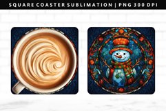 Snowman Square Coaster Design | Square Coaster PNG Product Image 1