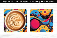 Retro Pop Art Square Coaster Design | Square Coaster PNG Product Image 1