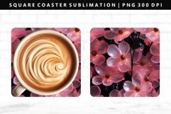 Flower Square Coaster Design | Square Coaster PNG Product Image 1