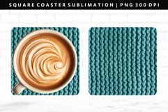 Knitted Square Coaster Design | Square Coaster PNG Product Image 1