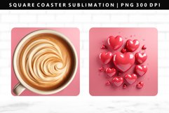 Puff Heart Square Coaster Design | Square Coaster PNG Product Image 1