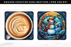 Snowman Square Coaster Design | Square Coaster PNG Product Image 1