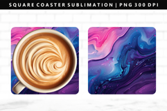 Abstract Square Coaster Design | Square Coaster PNG Product Image 1