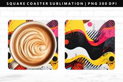 Retro Pop Art Square Coaster Design | Square Coaster PNG Product Image 1