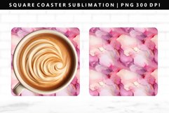 Alcohol Ink Square Coaster Design | Square Coaster PNG Product Image 1