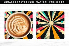 Retro Pop Art Square Coaster Design | Square Coaster PNG Product Image 1