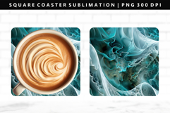 Abstract Square Coaster Design | Square Coaster PNG Product Image 1