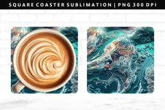 Abstract Square Coaster Design | Square Coaster PNG Product Image 1