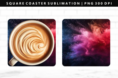 Rainbow Square Coaster Design | Square Coaster PNG Product Image 1