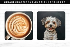 Funny Dog Square Coaster Design | Square Coaster PNG Product Image 1