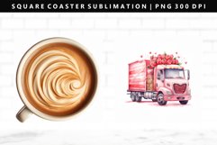 Truck Square Coaster Design | Square Coaster PNG Product Image 1