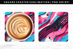 Retro Pop Art Square Coaster Design | Square Coaster PNG Product Image 1