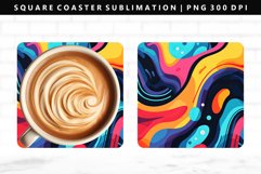 Retro Pop Art Square Coaster Design | Square Coaster PNG Product Image 1