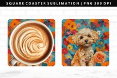 Funny Dog Square Coaster Design | Square Coaster PNG Product Image 1