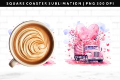 Truck Square Coaster Design | Square Coaster PNG Product Image 1
