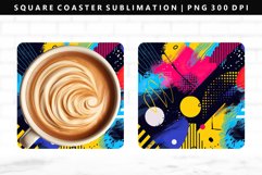 Retro Pop Art Square Coaster Design | Square Coaster PNG Product Image 1