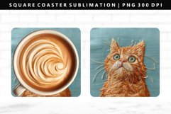 Funny Cat Square Coaster Design | Square Coaster PNG Product Image 1