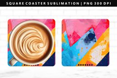 Retro Pop Art Square Coaster Design | Square Coaster PNG Product Image 1