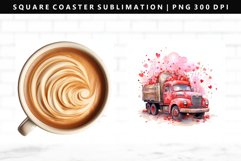 Truck Square Coaster Design | Square Coaster PNG Product Image 1